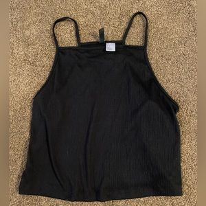 H&M Black Fitted Crop Top